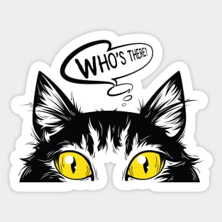 Curious black cat Sticker